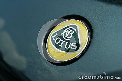 Logo of a Lotus car Editorial Stock Photo