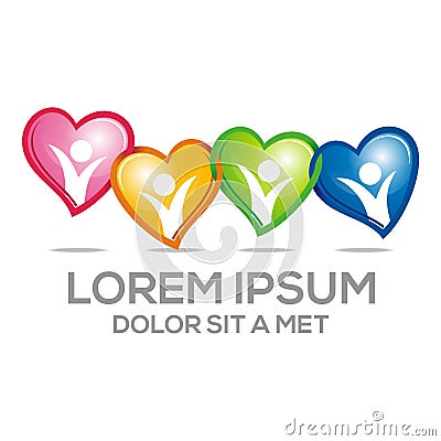 Logo love passion people heart business vector Stock Photo