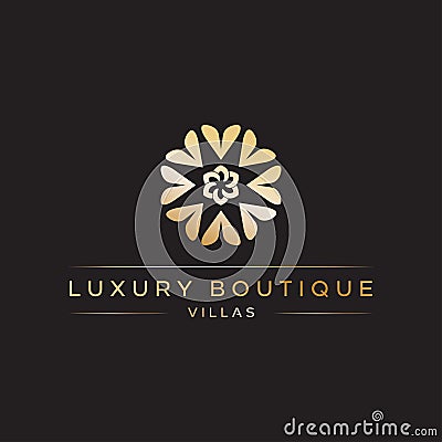 Luxury Boutique Logo design vector icon illustration inspiration with love rotated forming floral or flower Vector Illustration