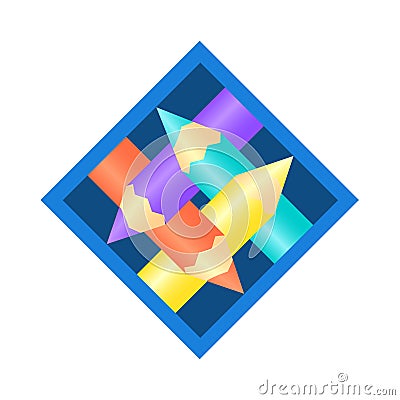 Logo made of colored pencils Vector Illustration