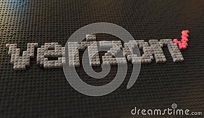 Toy bricks compose logo of VERIZON. Editorial conceptual 3d rendering Editorial Stock Photo