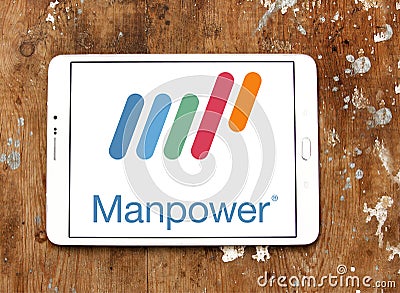 Manpower company logo Editorial Stock Photo