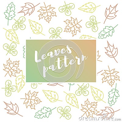 tree leaves seamless pattern sketch. abstract vector illustration. vector leaves pattern. Vector Illustration