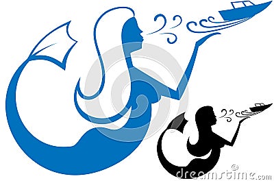 Logo Mermaid Vector Illustration