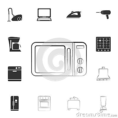 logo microwave oven icon. Detailed set of household items icons. Premium quality graphic design. One of the collection icons for w Stock Photo