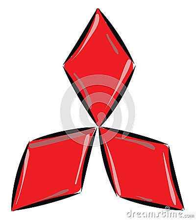 Logo of Mitsubishi motors, vector or color illustration Vector Illustration