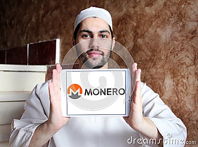 Monero cryptocurrency logo Editorial Stock Photo