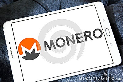 Monero cryptocurrency logo Editorial Stock Photo