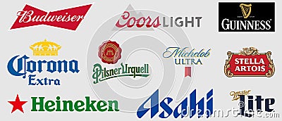 Logo of The Most Popular Beers in the World Vector Illustration