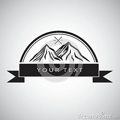 Logo for Mountain Adventure, Camping, Campfire, Vintage Illustration Vector Template Design Vector Illustration