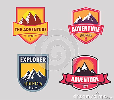 Logo mountain adventure Vector Illustration