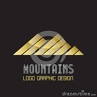 Logo golden mountains icon logotype vector Vector Illustration