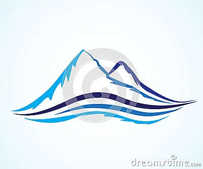 Logo mountains icon logotype vector Vector Illustration