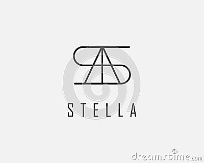 logo name Stella usable logo design for private logo, business name card web icon, social media icon Stock Photo