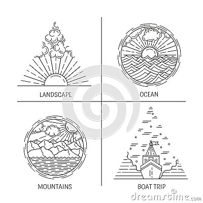 Logo nature set Vector Illustration