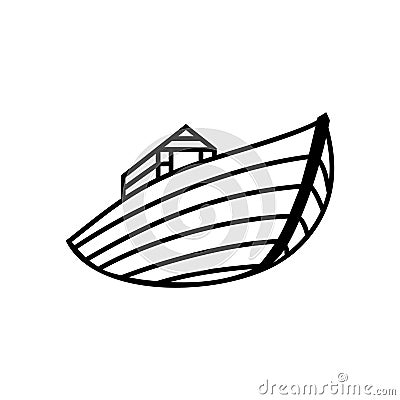 Logo of Noah`s Ark. Ship to rescue animals and people from the Flood. Biblical illustration Vector Illustration