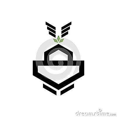 Logo Noah`s ark on top of the mountain. Ship to rescue animals and people from the Flood. Vector Illustration