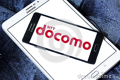 NTT DOCOMO Telecommunications company logo Editorial Stock Photo