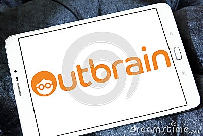 Outbrain online advertiser logo Editorial Stock Photo