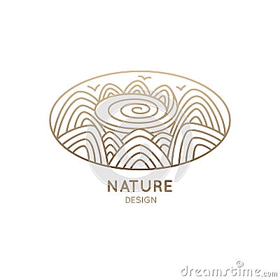 Logo oval nature Vector Illustration