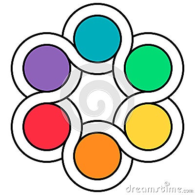 Logo palette of colors, the interweaving of the circuits of the spinner Vector Illustration