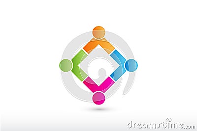 Logo partners team people connections icon vector Vector Illustration