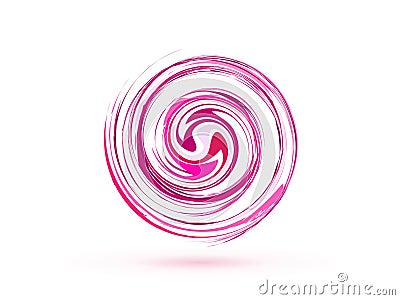 Logo pink spiral waves swirl cosmetic industry vector Vector Illustration