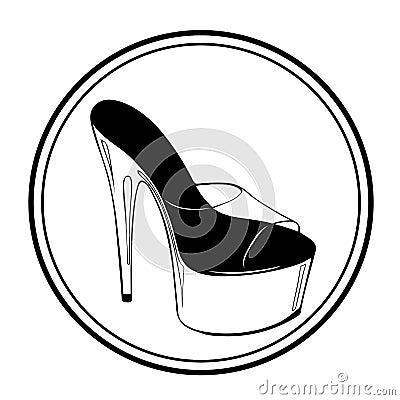 Logo pole dance with shoes Cartoon Illustration