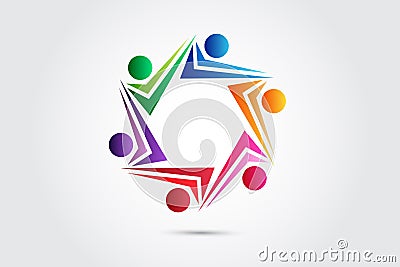Logo positive people colorful vector icon Vector Illustration