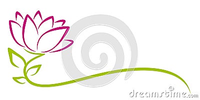 Logo purple flower. Vector Illustration