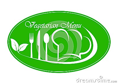 Logo for restaurant, catering or gastro service Vegetarian menu design Vector Illustration