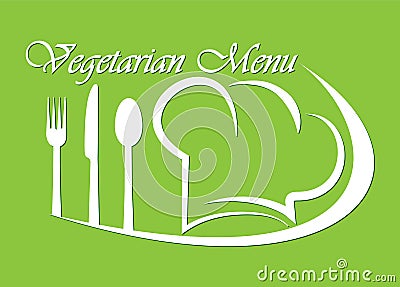 Logo for restaurant, catering or gastro service Vegetarian menu design Vector Illustration