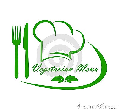 Logo for restaurant, catering or gastro service Vegetarian menu design Vector Illustration