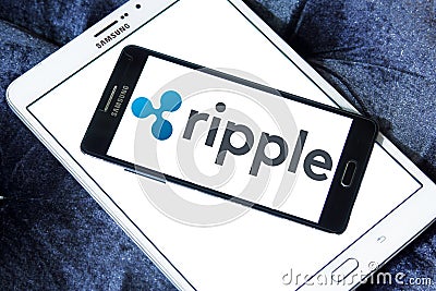 Ripple payment system logo Editorial Stock Photo