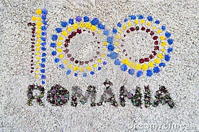 Logo 100 Romania centenary of the Great Union Editorial Stock Photo