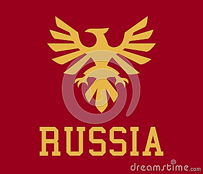 Logo Russia, the proud eagle, heraldry. Vector illustration, a flat style. Vector Illustration