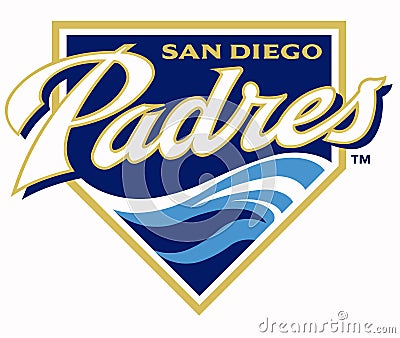 Logo for the San Diego Padres baseball club. USA. Editorial Stock Photo