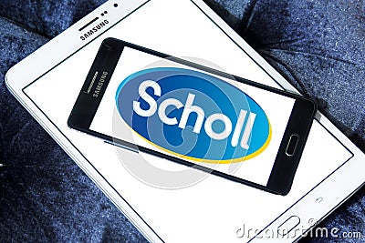 Scholl footcare solutions company logo Editorial Stock Photo