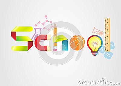 Logo of School Text. Elements are layered separately in vector file. Vector Illustration