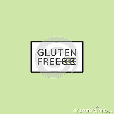 Logo Set Badge Ingredient Warning Label Icon Gluten Wheat Free Organic Product Sticker Vector Illustration