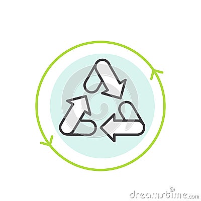 Logo Set Badge Recycling Ecological Concept, Bio Energy, No Waste Badge Vector Illustration