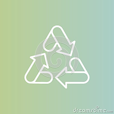 Logo Set Badge Recycling Ecological Concept, Gradient Pastel Colour Background Stock Photo