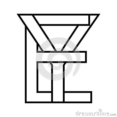 Logo sign, ey ye icon nft, ey interlaced letters e y Vector Illustration