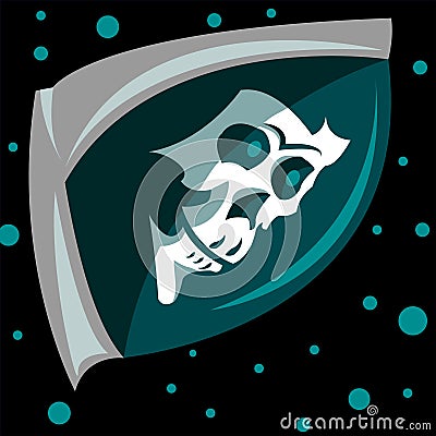 Logo skull in space Vector Illustration