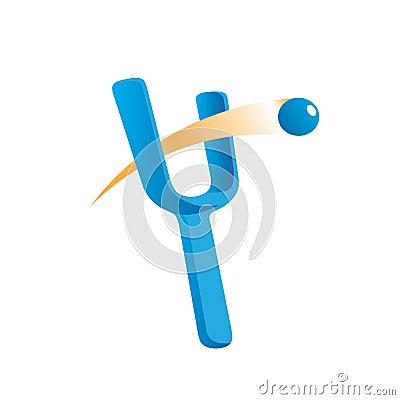 Logo slingshot ball Vector Illustration