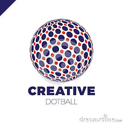 Logo sphere with dot. Abstract vector logotype ball globe Vector Illustration