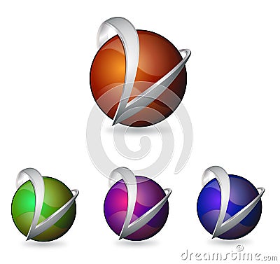 Logo sphere and metal Stock Photo