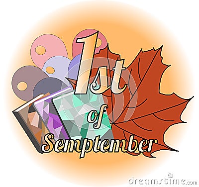 Logo 1st september with maple leaves vector Stock Photo