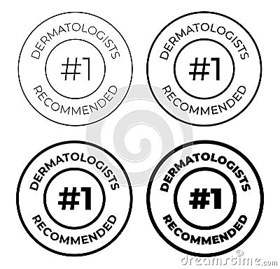 Logo stamp written dermatologists recommended Vector Illustration