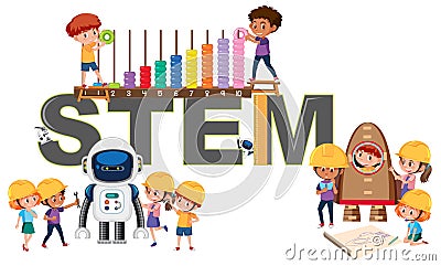 A logo of STEM education Vector Illustration